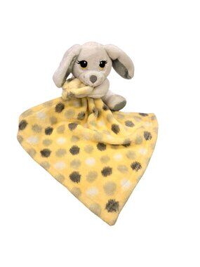 Little Beginnings Bunny Rabbit Security Blanket Plush Yellow Polka Dot Lovey 12"